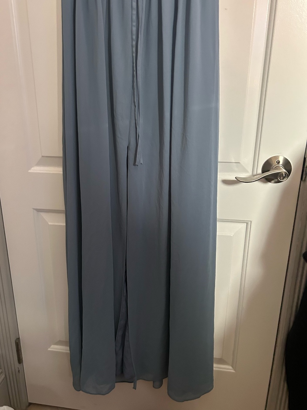 Lulus I'm All Yours Slate Blue Ruffled Maxi Dress S autumn wedding homecoming - Picture 12 of 15